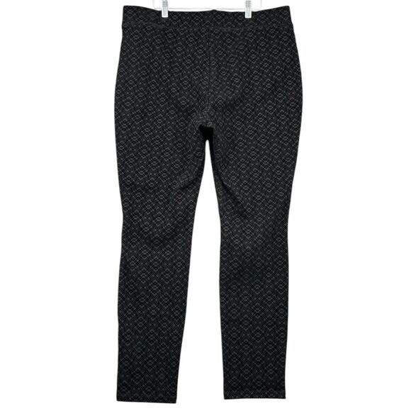 NYDJ Black Geometric Velvet Pattern Art Deco Pants Pull‎ On Womens Size 16 - Picture 4 of 11